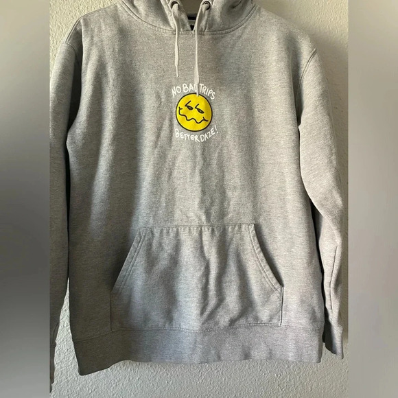 Vans Off the Wall Hoodie Sweatshirt Pullover No Bad Trips Better Daze Gray S - Picture 4 of 13